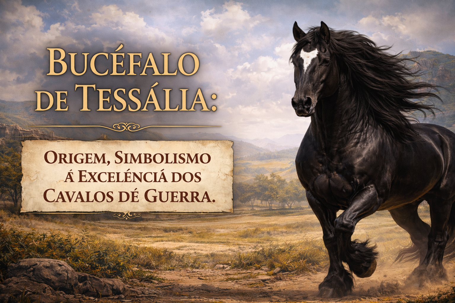 Bucéfalo de Tessália: Origem, Simbolismo e Excelência dos Cavalos de Guerra.